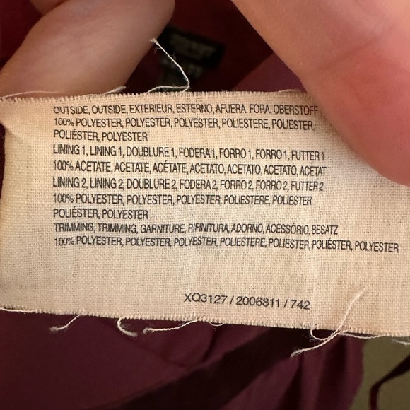 EUC ESPRIT Plum Chiffon Empire Waist Midi Dress Size 4 - Picture 8 of 9